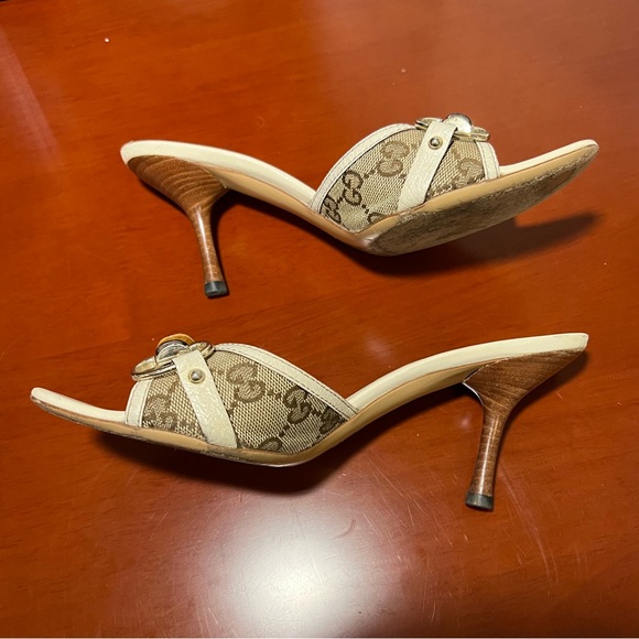 Gucci GG Canvas Bamboo Horsebit Mules 36.5 US 6.5 - Picture 9 of 11